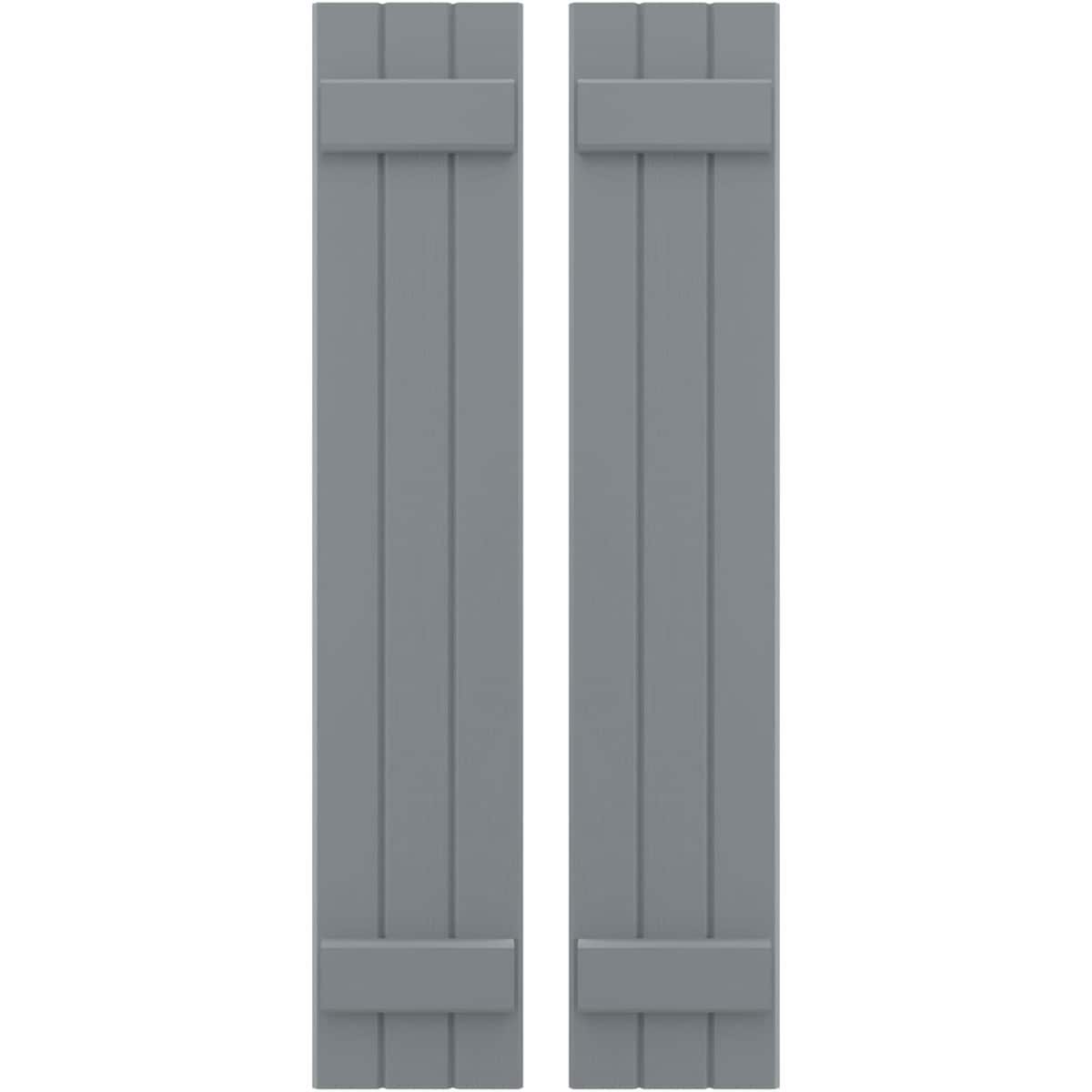 Ekena Millwork 10.5-in W x 70-in H Ocean Swell Paintable/Stainable Board and batten Wood Exterior Shutters ( 2 -Pack )