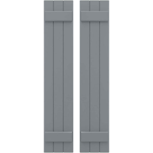 Ekena Millwork 10.5-in W x 70-in H Ocean Swell Paintable/Stainable Board and batten Wood Exterior Shutters ( 2 -Pack )