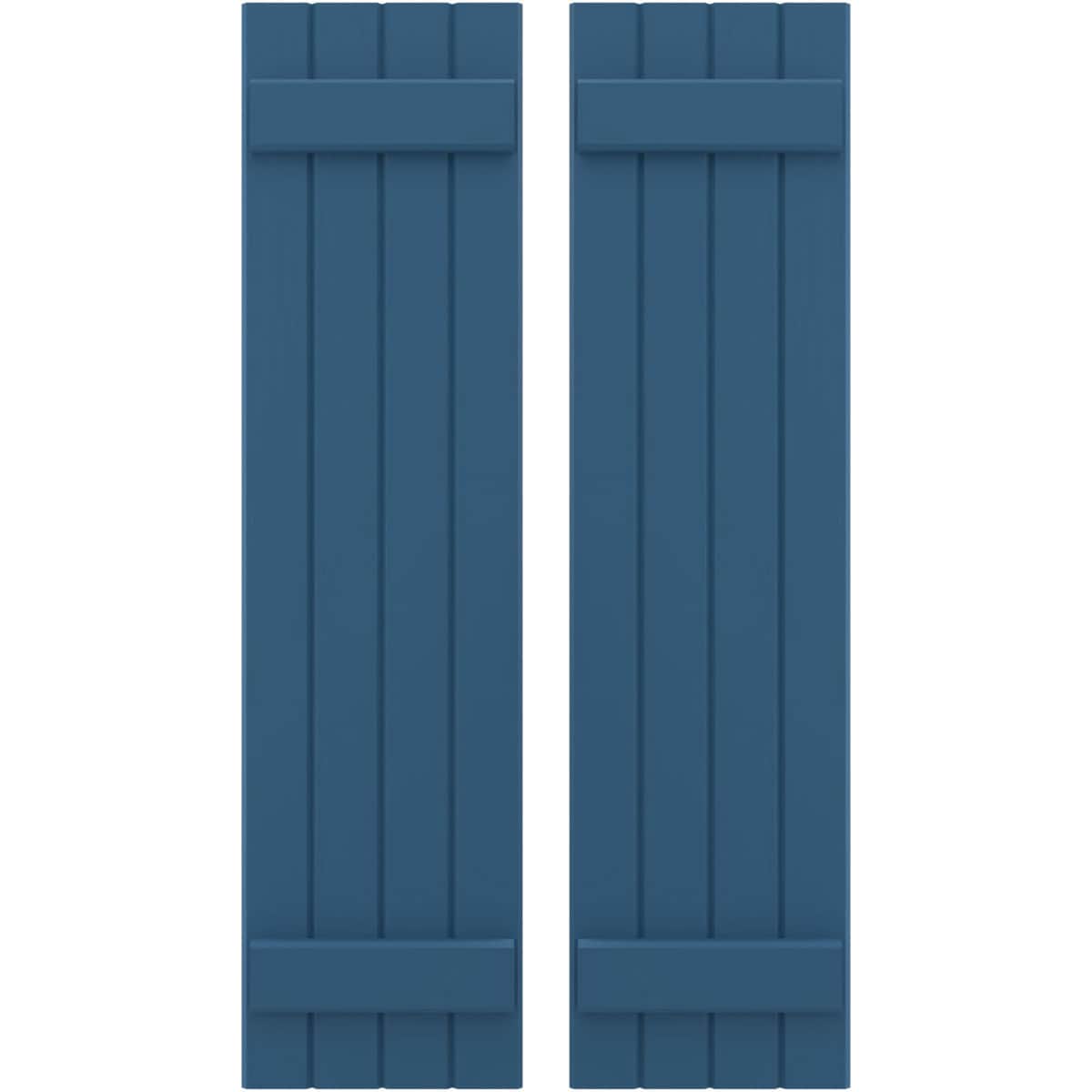Ekena Millwork 14-in W x 83-in H Sojourn Blue Paintable/Stainable Board and batten Spaced Wood Exterior Shutters ( 2 -Pack )