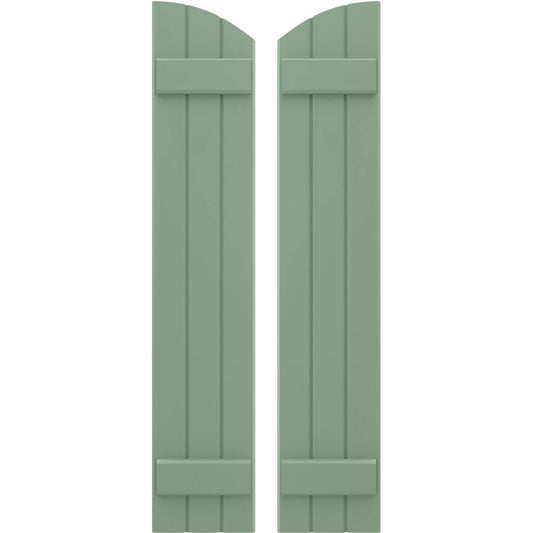 Ekena Millwork 10.5-in W x 65-in H Track Green Paintable/Stainable Board and batten Spaced with z-bar Wood Exterior Shutters ( 2 -Pack )
