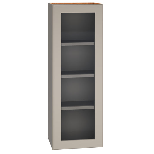 Diamond Express Jamestown 15-in W x 42-in H x 12-in D Cloud Gray Wall Fully Assembled Plywood Cabinet Cut for Glass Shaker