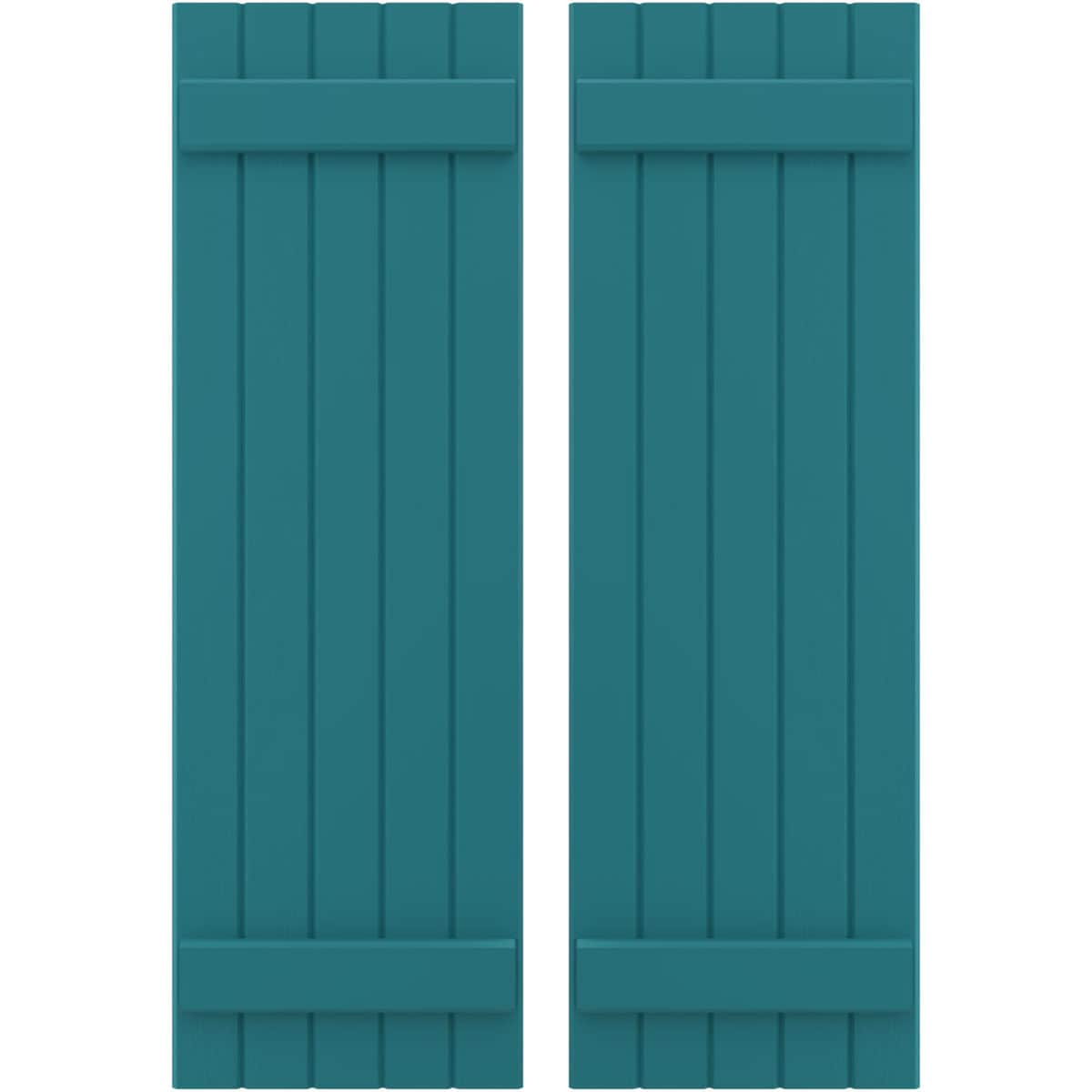 Ekena Millwork 17.5-in W x 61-in H Antigua Paintable/Stainable Board and batten Wood Exterior Shutters ( 2 -Pack )