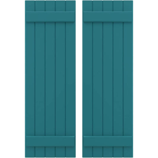 Ekena Millwork 17.5-in W x 61-in H Antigua Paintable/Stainable Board and batten Wood Exterior Shutters ( 2 -Pack )