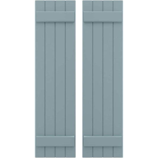 Ekena Millwork 14-in W x 84-in H Peaceful Blue Paintable/Stainable Board and batten Wood Exterior Shutters ( 2 -Pack )