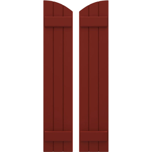 Ekena Millwork 10.5-in W x 73-in H Pepper Red Paintable/Stainable Board and batten Spaced with z-bar Wood Exterior Shutters ( 2 -Pack )