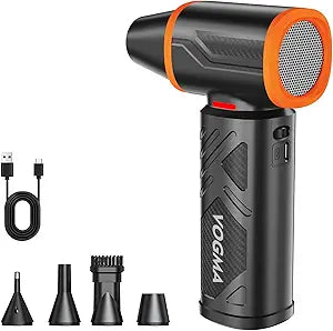 V40 Compressed Air Duster-270000RPM 350G Super Power Electric Air Duster, 10000mAh Cordless Rechargeable Brushless Motor Canned Air, Stepless-Adjustable Air Blower for PC, Keyboard