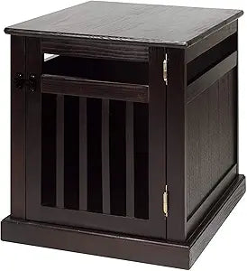 Casual Home Wooden Small Pet Crate, End Table, Espresso,19.5"W x 22.5"D x 22.5"H