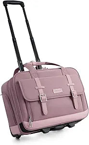 Rolling Laptop Bag Women, Rolling Briefcase for Women with Dual Lock, 16 Inch Computer Bag with Wheels, Roller Underseat Carry On Luggage Personal Item Suitcase for Work Travel Business