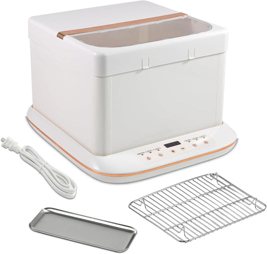 Folding Bread Proofing Box &Slow Cooker 0-120℃ Temp Control &10H Timer Designed for Home Baking Suitable for Bread Fermentation,Bread Baking,Pizza,Yogurt,Chocolate Tempering,Stews,Tea