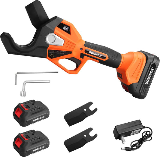 DOMINOX 18V Electric PVC Pipe Cutter with 2 2.0Ah Rechargeable Batteries, Max Cuts up to 1-1/2" (38mm), Electric Cutter Tool with 2 SK5 Teflon Blade for PVC, PPR, PE, PEX