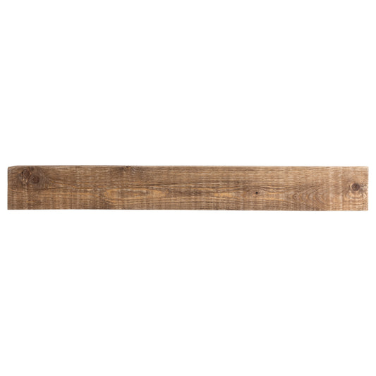 Dogberry 72-in W x 6-in H x 8-in D Aged Oak Poplar Hollow Modern Fireplace Mantel MSOLD7206AGOKNONE