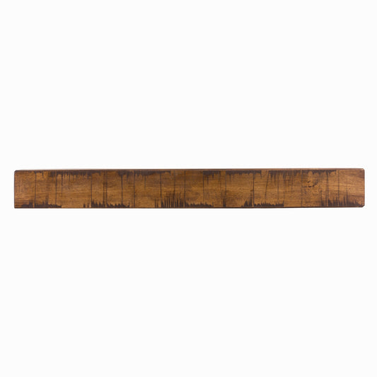 Dogberry 60-in W x 5.5-in H x 6.25-in D Aged Oak Poplar Hollow Rustic Fireplace Mantel MRUST6062AGOKNONE
