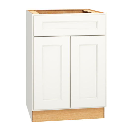 Diamond Express Macaulay 24-in W x 34.5-in H x 24-in D White Sink Base Fully Assembled Plywood Cabinet Recessed Panel Square