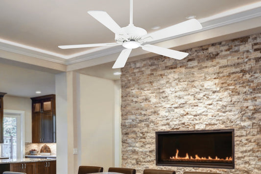 Minka Aire Contractor 52 LED 52-in Flat White with Flat White Blades Integrated LED Ceiling Fan With Light 5 -Blade
