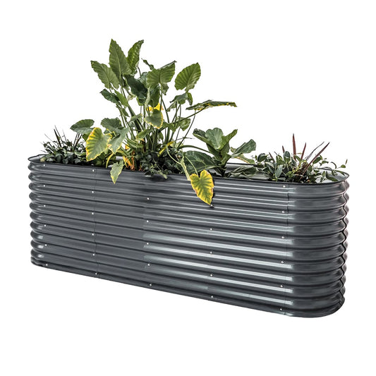 Vego Garden 42-in W x 78-in L x 32-in H Modern Gray Metal Raised Garden Bed