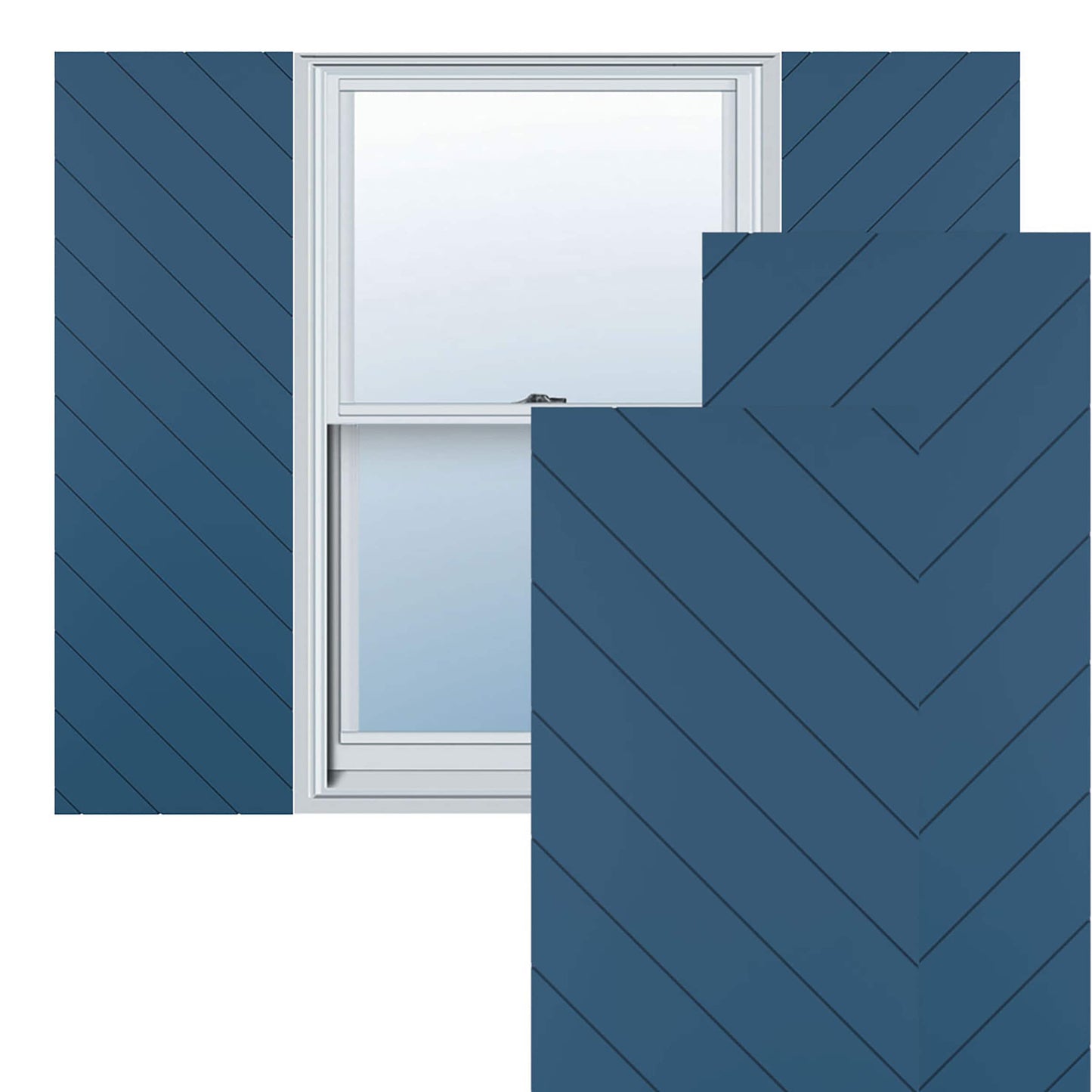 Ekena Millwork 12-in W x 54-in H Sojourn Blue Flat panel Exterior Shutters ( 2 -Pack )