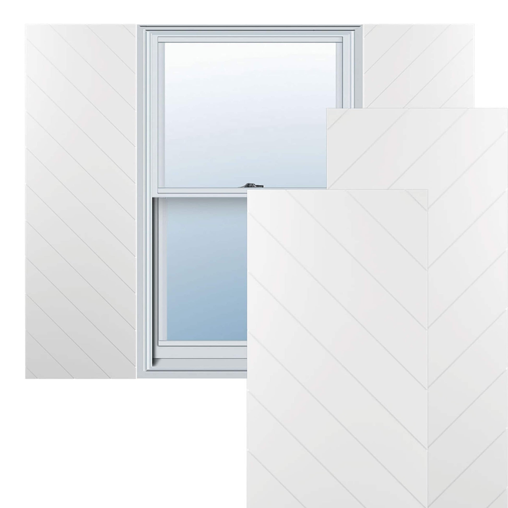 Ekena Millwork 15-in W x 30-in H White Paintable/Stainable Flat panel Exterior Shutters ( 2 -Pack )