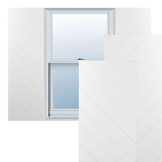 Ekena Millwork 15-in W x 30-in H White Paintable/Stainable Flat panel Exterior Shutters ( 2 -Pack )