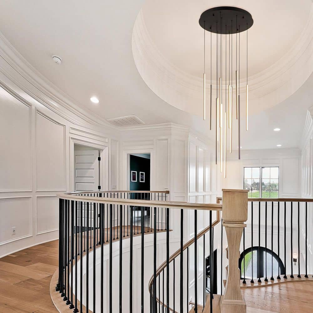 EDISLIVE 12 -Light Black Modern/contemporary Tiered LED Large Indoor Hanging Pendant Light