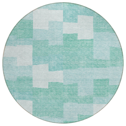 Addison Rugs Chantille ACN659TE 8 x 8 (ft) Aloe Round Indoor/Outdoor Geometric Machine washable Area rug
