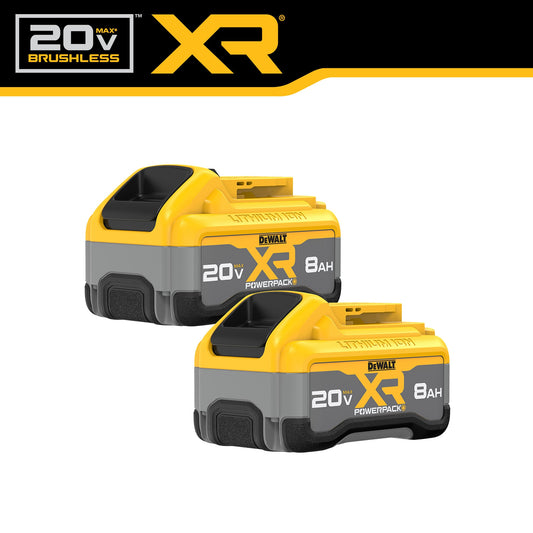 DEWALT XR POWERPACK 20-V 2-Pack Lithium-ion Battery (8 Ah) DCB2108-2