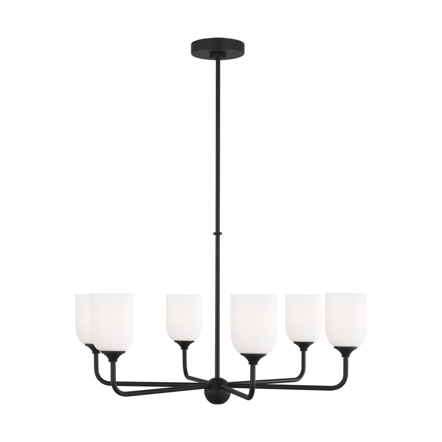 Generation Lighting Emile 6 -Light Black Traditional For Use in Dining Rooms, Foyers, Living Rooms Chandelier