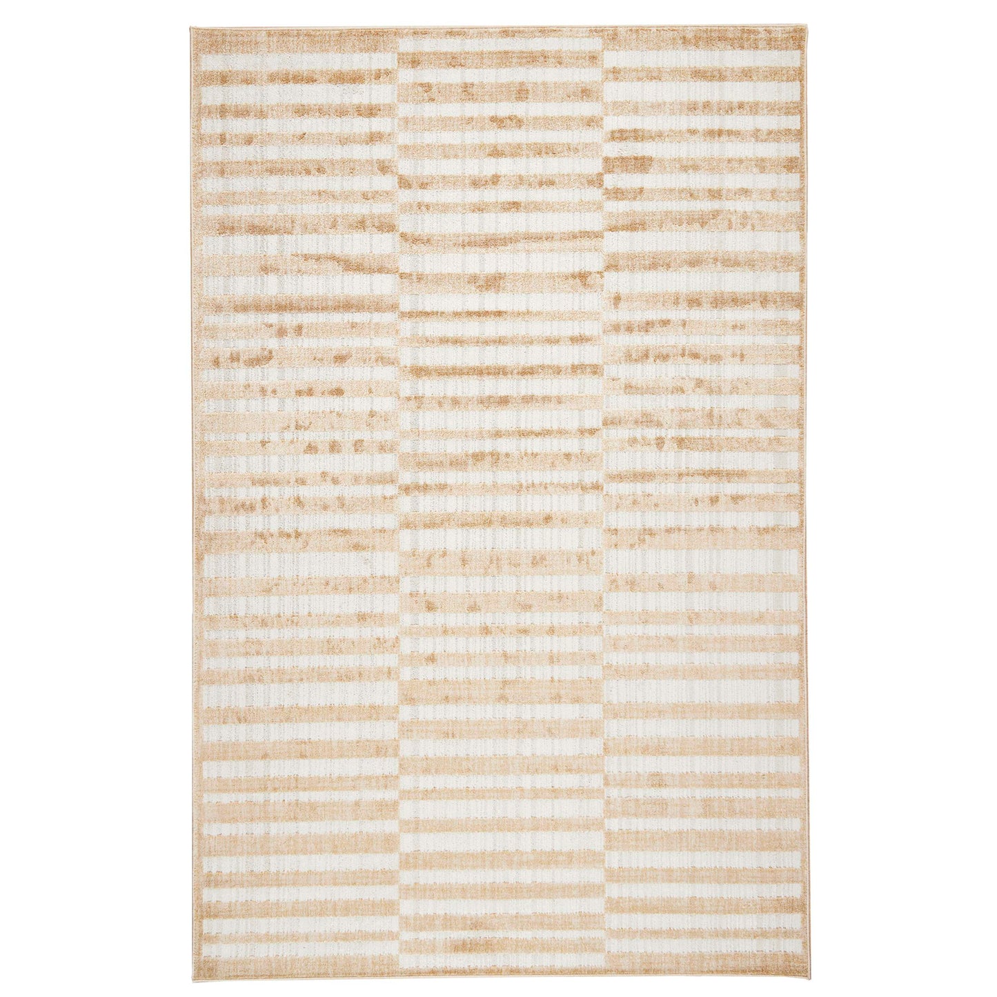 Obeetee Sahara 8 x 10 (ft) Loomed Polyester/Polypropylene Neutral Rectangular Indoor Stripe Spot Clean Only Pet Friendly Area rug