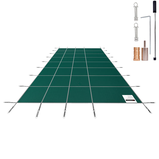 SVOPES 38-ft x 18-ft Inground Pool Safety Cover Polypropylene Leaf safety and winter Rectangle Pool Cover