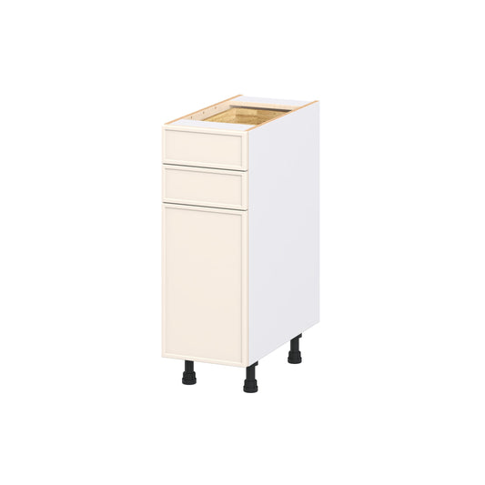 Hugo&Borg Chapel Hill 12-in W x 34.5-in H x 24.66-in D Washed Linen 2 -Drawers Base Fully Assembled Cabinet Flat Panel Slim shaker