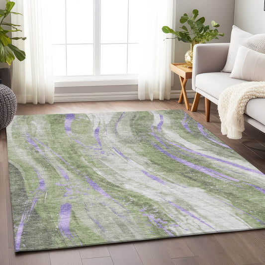 Addison Rugs Chantille ACN1676OL 8 x 10 (ft) Loomed Polyester Olive Rectangular Indoor/Outdoor Machine washable Pet Friendly Area rug