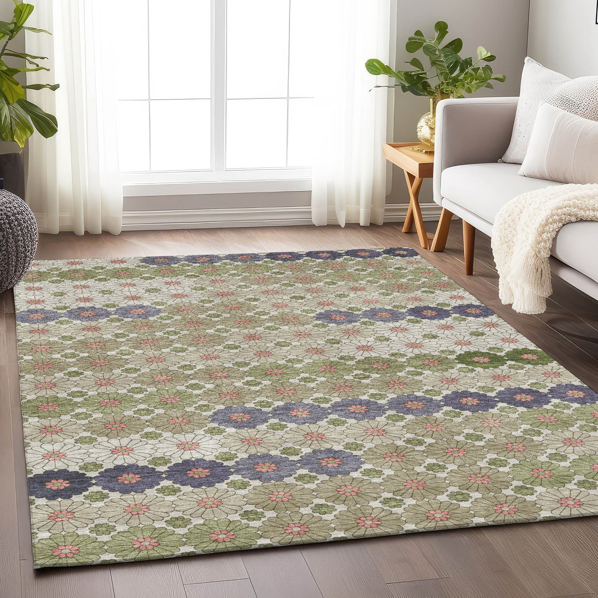Addison Rugs Chantille ACN1678AL 8 x 10 (ft) Loomed Polyester Aloe Rectangular Indoor/Outdoor Machine washable Pet Friendly Area rug