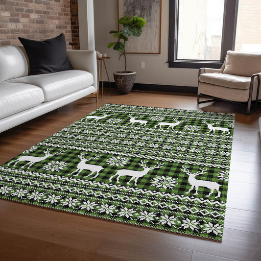 Addison Rugs Chantille ACN1820CS 8 x 10 (ft) Loomed Polyester Cactus Rectangular Indoor/Outdoor Machine washable Pet Friendly Area rug