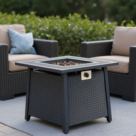 Damerin 50000 -BTU Black Steel Liquid propane Outdoor Fireplace