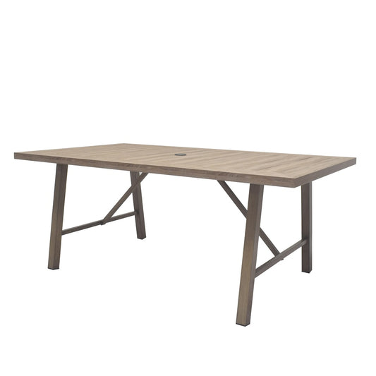allen + roth Winslow Rectangle Outdoor Dining Table 40-in W x 70-in L with Umbrella Hole