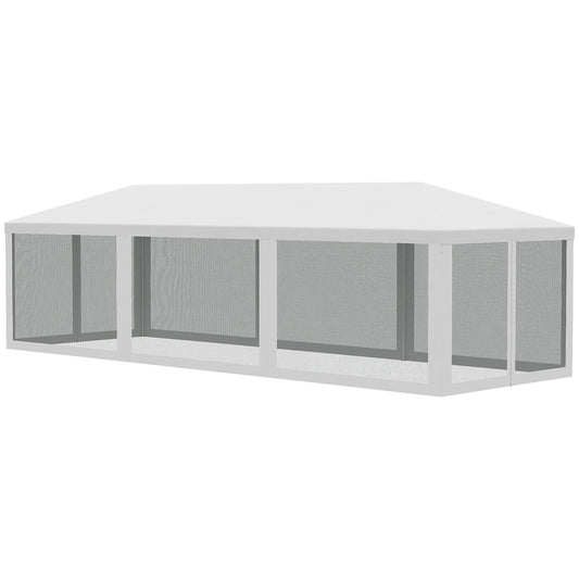 Siavonce 28-ft x 9.4-ft Rectangle White Party canopy