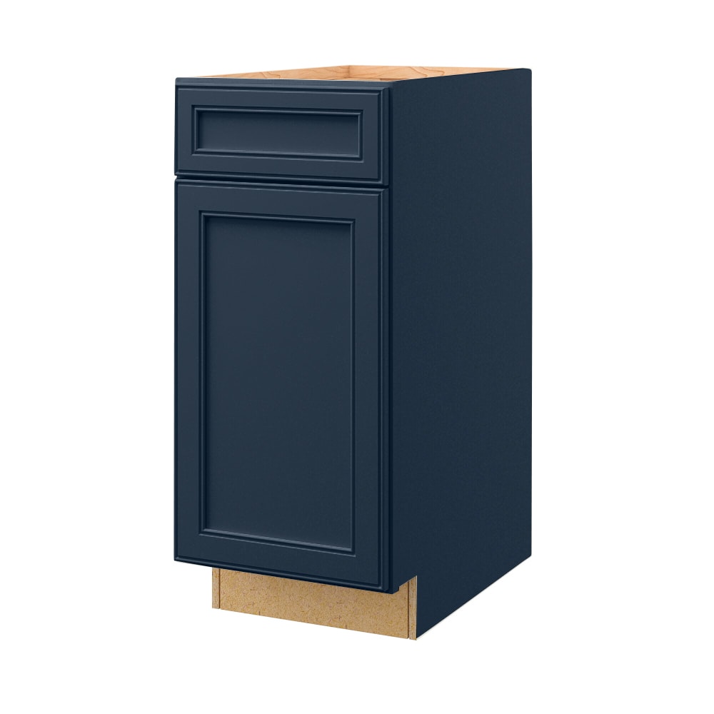allen + roth Southam 15-in W x 34.5-in H x 24-in D Navy Base Fully Assembled Cabinet Recessed Panel Square