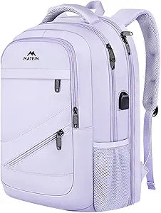 MATEIN Large 17 Inch Laptop Backpack for Women, Lightweight Travel Backpack Fits College School Essentials, Anti Theft Work Commute Nursing Computer Bag TSA Approved for Weekender Trip, Light Purple