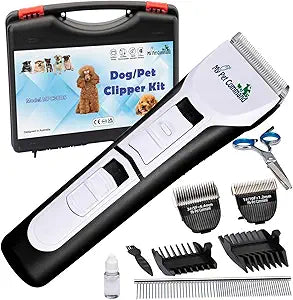 My Pet Command Professional Dog Clippers for Grooming, Cordless Rechargeable Pet Trimmers, Heavy Duty Dog Clippers for Thick Coats, Low Noise, Light Weight
