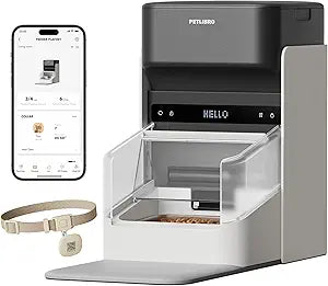 PETLIBRO RFID Automatic Cat Feeder, Collar Sensor-Activated Personalized Meals, Cats Recognition & Diet Tracking for Multi-Pet Homes and Different Diets, 5G&2.4G Wi-Fi Programmable Cat Food Dispenser