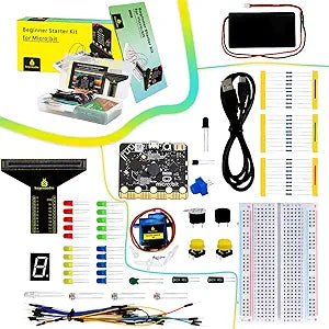 KEYESTUDIO Microbit Basic Starter Kit for BBC Micro:bit V2 Accessories STEM Kit Coding for Beginners (Micro:bit V2.21 Included)