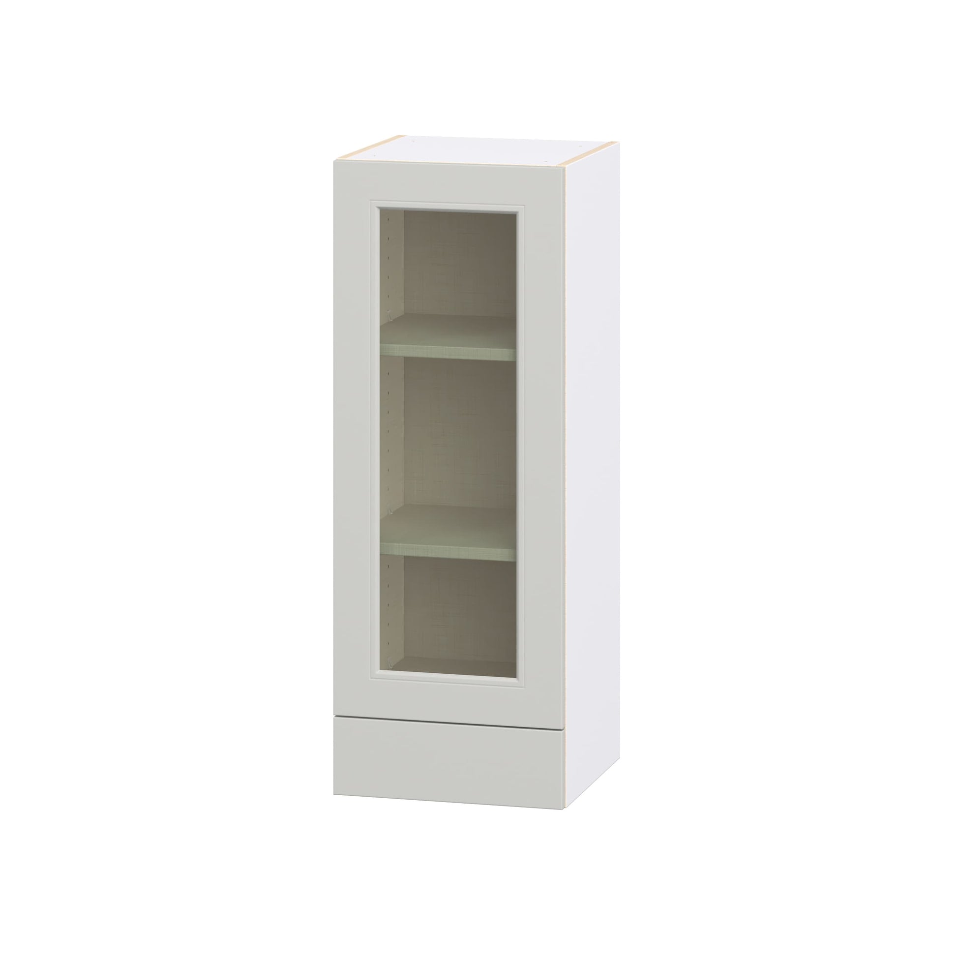 Hugo&Borg Belcourt 15-in W x 40-in H x 14.75-in D Painted Light Gray Wall Fully Assembled Cabinet Recessed Panel Glass