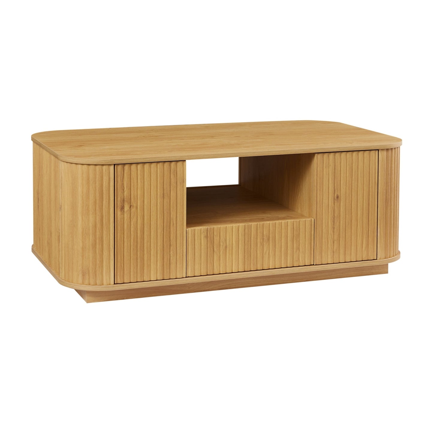 Dimakai Modern Wood Brown Acacia 46.5-in W x 17.7-in H with Drawers Coffee Table