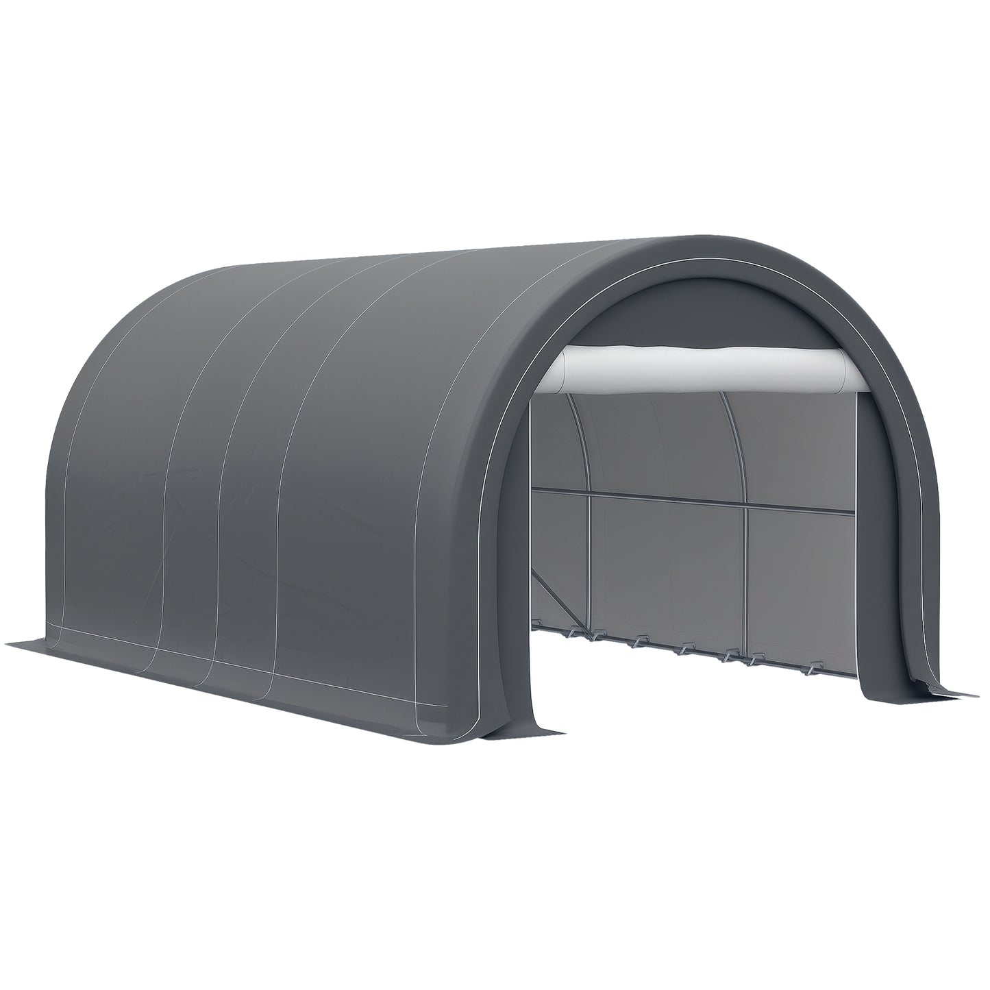 Outsunny  10' x 16' Carport  Storage Tent AntiUV PE Portable Garage for Car Truck Boat Motorcycle Bike Garden Tools Outdoor Work Gray