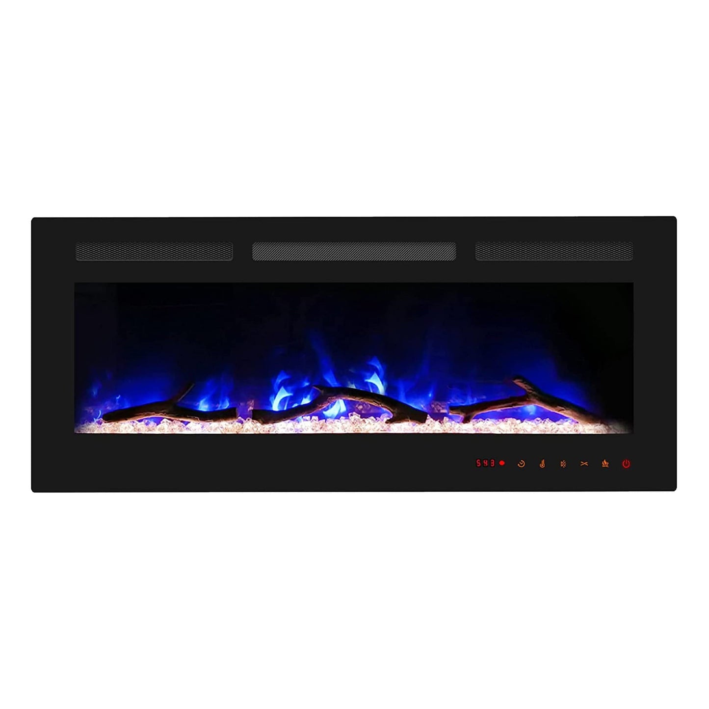 Dimakai 42-in W Black Wall mount Fan-forced Wall-mount Electric Fireplace with Remote Control Included