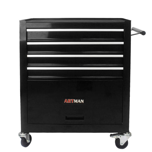 LOVMOR 4 DRAWERS MULTIFUNCTIONAL TOOL CART WITH WHEELS-BLACK