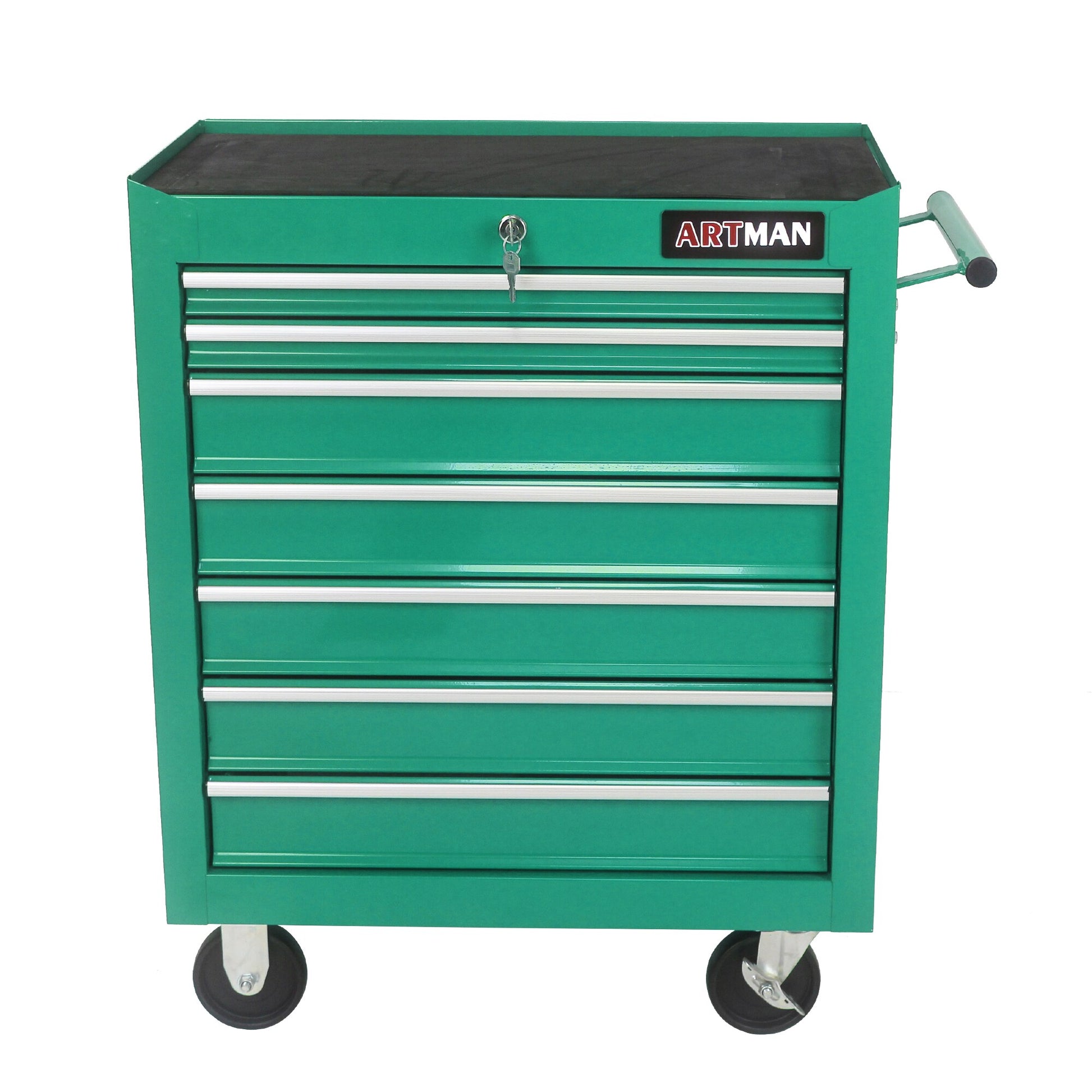 LOVMOR 7 DRAWERS MULTIFUNCTIONAL TOOL CART WITH WHEELS-GREEN