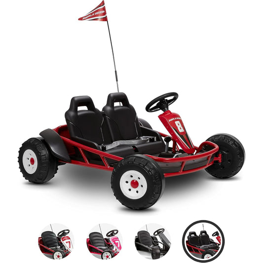 Radio Flyer  Ultimate 24 Volt Electric Go-Kart for Kids Ages 3-8  2-Seater  Red