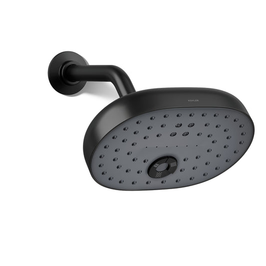 KOHLER Statement 3 -Spray Matte Black 7.94-in Oblong High Pressure Shower Head 1.75 GPM