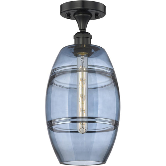 Innovations Lighting  616-1F-BK-G557-8BL Edison Vaz Semi-Flush Mount Matte Black
