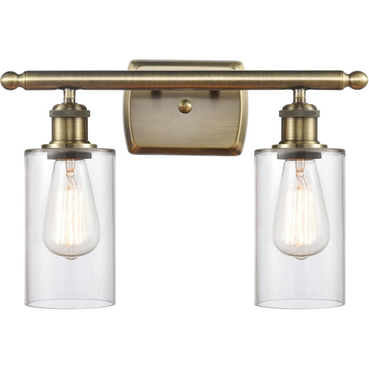 Innovations Lighting  516-2W-AB-G802-LED Ballston Clymer Bathroom Vanity Light Antique Brass